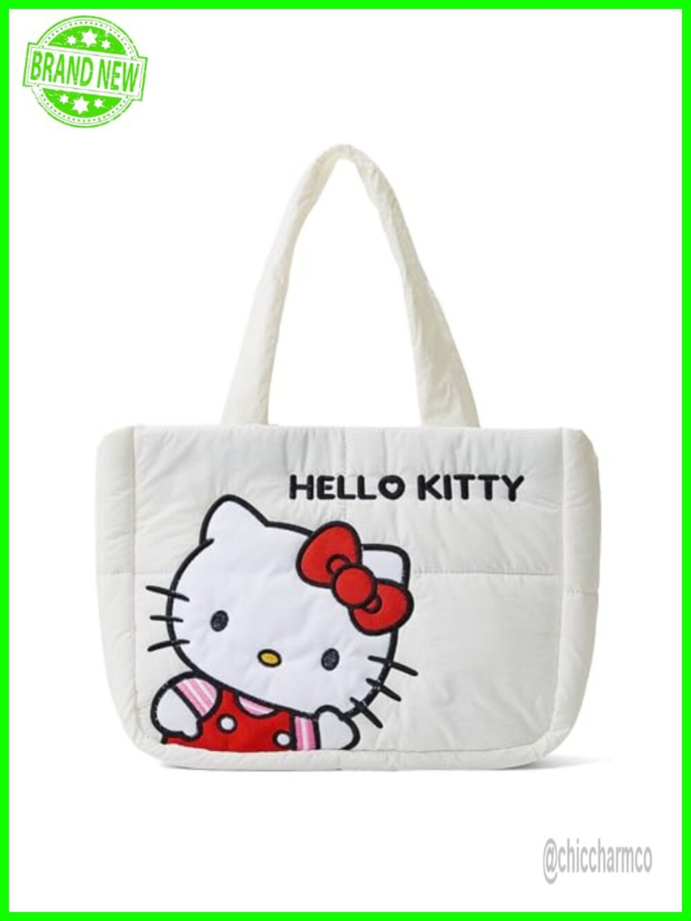 Puffer Tote Bag Nylon Quilted Handbag Cartoon Puffy Shoulder Bag Purse
